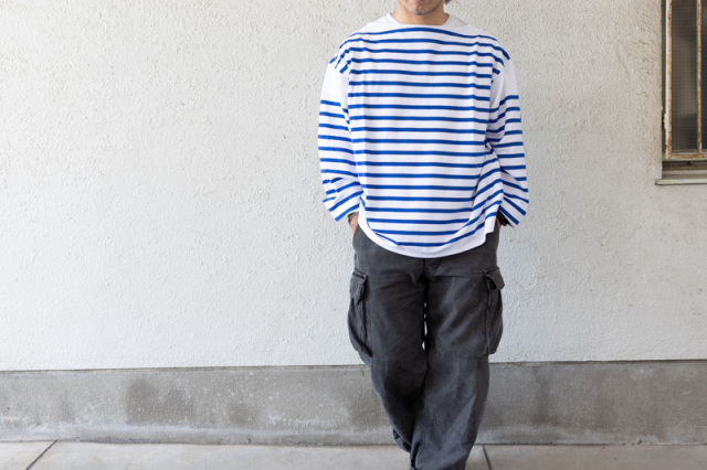 OUTIL | TRICOT AAST Col : WHITE/BLUE (ラッセル編み) t.m.p. coop 